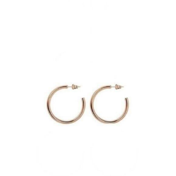 Rose Gold Plated Hoop Earrings 15mm - Picture 4 of 5
